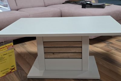 Couchtisch Modern White, Absetzung Viking Oak. B 100 H 46 T 60 cm.
