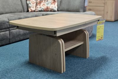 Couchtisch Wildeiche Nachbildung, Breite 105 bis 155, Höhe 53 bis 71, Tiefe 70 cm